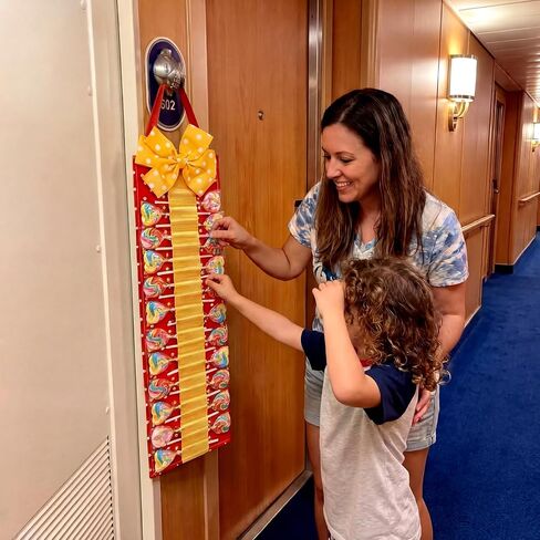 Fish Extender Gifts Cruise Door Hanger Lollipop Holder Cruise Cabin Door Mouse Decorations Extra Long Fish Extender Pixie Hanger for 2026 & 2027 Candy Gifts Exchange(Red and Yellow) in Kuwait