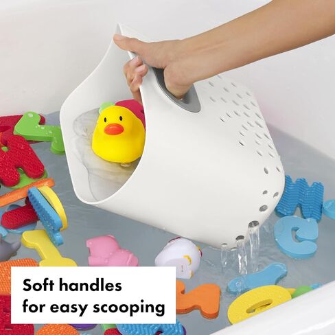 OXO Tot Stand Up Bath Toy Storage Organizer, 7.1 L, Large Capacity Bin for Baby Bath Essentials - Gray in Kuwait