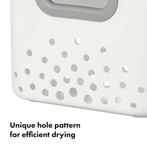 OXO Tot Stand Up Bath Toy Storage Organizer, 7.1 L, Large Capacity Bin for Baby Bath Essentials - Gray in Kuwait