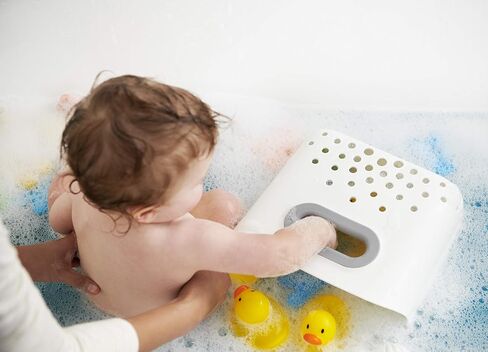 OXO Tot Stand Up Bath Toy Storage Organizer, 7.1 L, Large Capacity Bin for Baby Bath Essentials - Gray in Kuwait