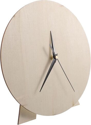 DIY Clock Dial, Blank Wooden Round Clock Part Beige Color, Educational Tool and Painting Craft for Nursery and Craft Projects in Kuwait