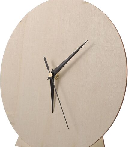 DIY Clock Dial, Blank Wooden Round Clock Part Beige Color, Educational Tool and Painting Craft for Nursery and Craft Projects in Kuwait