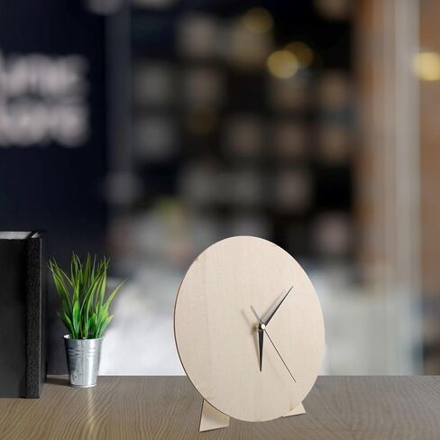 DIY Clock Dial, Blank Wooden Round Clock Part Beige Color, Educational Tool and Painting Craft for Nursery and Craft Projects in Kuwait