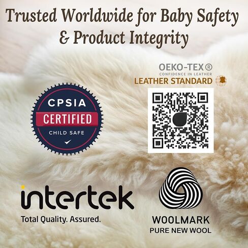 New Zealand Lambskin Baby Rug, Unshorn Sheepskin, Large 2x3 ft, Oeko-Tex | Unshorn New Zealand lambskin with natural-length silky lambswool. Ethically sourced, Oeko-Tex Standard 100 certified. in Kuwait