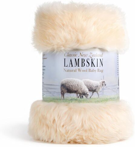 New Zealand Lambskin Baby Rug, Unshorn Sheepskin, Large 2x3 ft, Oeko-Tex | Unshorn New Zealand lambskin with natural-length silky lambswool. Ethically sourced, Oeko-Tex Standard 100 certified. in Kuwait
