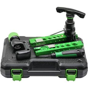 Flaring Tool, Single Copper Flare Tool, Ratchet or Drill-Powered Flaring Tool Kit for 1/4 "-3/4" O.D.Tube, 45° Eccentric Type HVAC Air Condition Refrigeration Tool