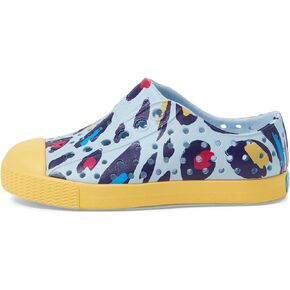 Native Shoes Kids Jefferson Print (Toddler) - Shoes for Kids - Flexible EVA Upper - Round Closed ToeAir Blue/Pineapple Yellow/Animal Print 10 Toddler M