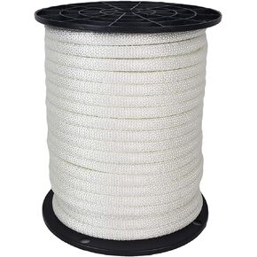 1/4 inch Wire Center Polyester Flagpole Rope - 100 foot spool | Industrial Grade - High UV and Abrasion Resistance - Tamper Resistant Steel Cable Core