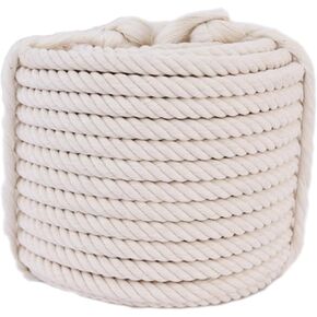 1OO% Cotton Craft Rope (1/2 inch x 50 feet) All Purpose Soft Natural Strong Cotton Rope Cord for Crafts, Sporting, Wedding Decorating,Hanging Flower Baskets (Beige)