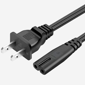 Power Cord for Samsung TV, Replacement Samsung TV 2 Prong AC Power Cord UN40 UN43 UN48 UN49 UN50 UN55 UN60 UN70 UN75 UN78 UN65KS8000FXZA Smart 4K TV, Compatible for LG TV 24" 28", TCL Roku TV (6Ft)