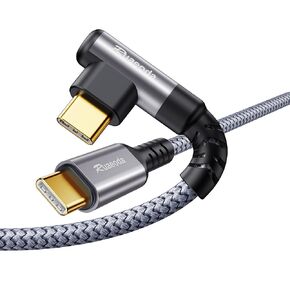 Ruaeoda USB C Cable 6 ft,2Pack USB C to C Charger Cable 60W Type C Fast Charging Cable Cord Right Angle USBC Compatible with iPhon^e 15 Pro Max Plus Samsun^g S23/22, MacBook Air Pro 2020,