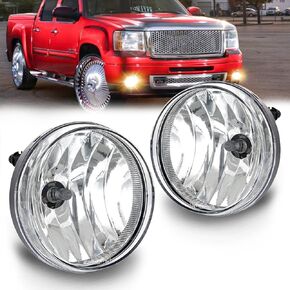 استبدال مصابيح الضباب النشطة لعام 2007 2008 2009 2010 2011 2012 2013 GMC Sierra 1500,07-14 GMC Sierra 2500 3500HD ضوء الضباب متوافق مع H8 12V 35W لمبات التبديل ومجموعة الأسلاك - عدسة الدخان