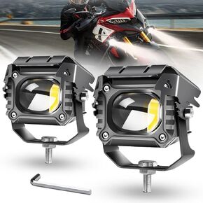 Motorcycle Fog Lights 12000 Lumens Motorcycle Auxiliary Driving Lights 6500K Pure White LED 2 Inch Spot Lights Compatible with Jeep Moto Truck SUV ATV E-Bike Tractor Etc