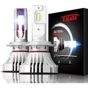 Katana H4 9003 Light Bulbs, Adjustable Beam Design - 12000LM 72W 6500K Extremely Bright Fog Light, Pack of 2