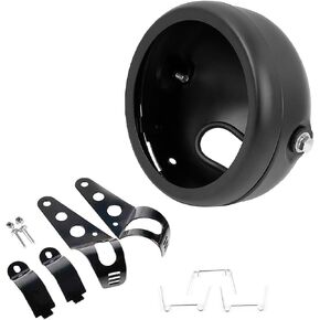 5 3/4" 5.75 Inch Motorcycle Headlights Housing Bucket Headlight Mount for Motorcycle Headlight（Black）