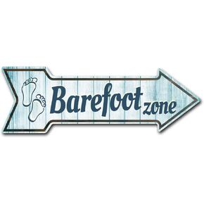 SignMission Decal Art Barefoot Zone Decal Indoor/Outdoor Decor 24" Directional Sticker Vinyl Wall Decals
