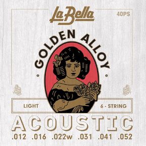 La Bella 40PCL Golden Alloy - Custom Light Acoustic Guitar String in Kuwait
