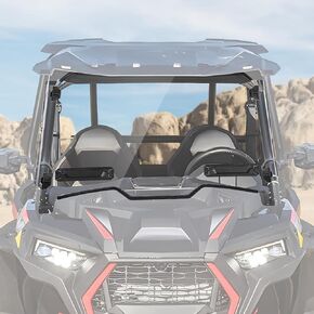 KEMIMOTO Windshield Compatible with 2019-2023 RZR XP 1000/4 1000/Turbo/4 Turbo Polaris Front Full Windshield Universal All Year, Hard Coated Clear Polycarbonate Window Adjustable Vents Accessories