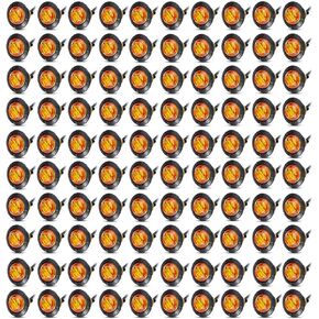 MADCATZ Meerkatt Big Sets 3/4 Inch Mini Round 3 LED Side Marker Indicator Clearance Light w/Grommets Truck Car Trailer Boat 12V DC (Clear Lens/Red Light) 100 Pcs.