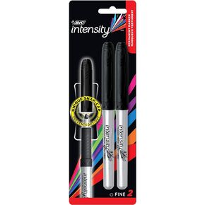 BIC Mark-It Permanent Marker, Fine Point, 2 Count, Black (GPMP21-Blk)