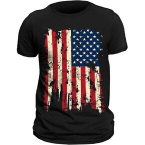 Men's American Flag T-Shirts Short Sleeve Tops USA Flag Shirt Casual 4th of July Day Patriotic Shirts