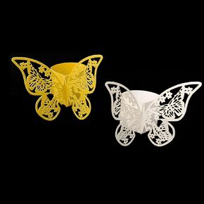 Honbay 36PCS Butterfly Paper Napkin Rings Holders for Weeding Party Restaurant