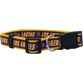 NBA PET Collar Los Angeles Lakers Dog Collar, Size Medium Basketball Team Collar for Dogs & Cats. A Shiny & Colorful Dog & Cat Collar Licensed by The NBA