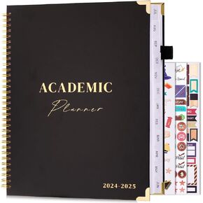 JUBTIC Academic Planner 2025, July 2024- June 2025, 8.5" x 11", Planner Daily Weekly and Monthly with Monthly Tabs, School Planner for Student/Teacher, Spiral Bound, Large -Dark Green