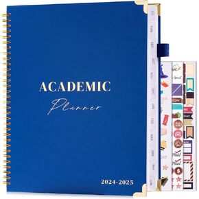 JUBTIC Academic Planner 2025, July 2024- June 2025, 8.5" x 11", Planner Daily Weekly and Monthly with Monthly Tabs, School Planner for Student/Teacher, Spiral Bound, Large -Dark Green