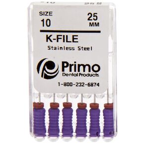 Primo Dental Products EFK2525 K-File, 25mm Size, 40, Pack of 6