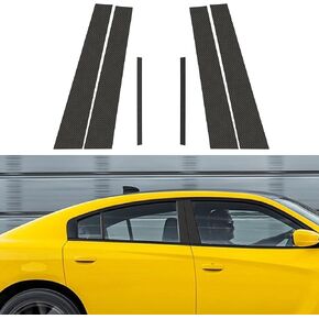 TOMALL Car Window Pillar Post Vinyl Stickers Compatible with Dodge Charger 2018-2022 Carbon Fiber Window Column Stickers Overlay Wrap Trim Car Exterior Accessories Decoration (Carbon Fiber)