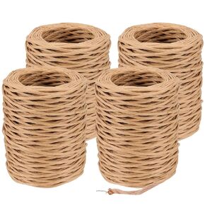 4 Rolls Total 656 Feet 21 Gauge 2mm Natural Floral Bind Wire Wrap Twine, Paper Covered Rustic Vine Wrapping Wire for Craft, Flower Bouquets Crown, Christmas Wreaths, Wedding, Weaving