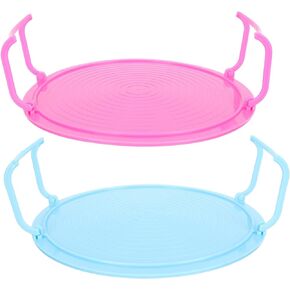 Cabilock 2pcs Microwave Steam Rack Accessory Tray Microwave Tray Microwave Food Rack Plate Stacker Steaming Tray Microwave Stacker Microwave Heating Layered Tray Oven Pp Hot Plate Cook