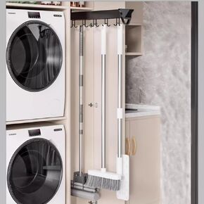 Pull Out Broom Holder, Multifunctional Slide Broom And Mop Organizer/storage, Hanging Garage Storage Rack For Kitchen/Closet/Home/Cupboard/Wardrobe (Size : 41cm/16.14inch)