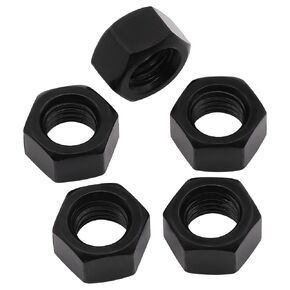 M20-2.5 (6 Pack) Medium Strength Steel Hex Nuts, Hexagon Head Nuts, Grade 8, Carbon Steel, Black