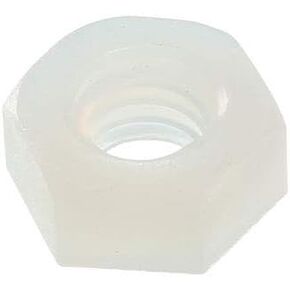 uxcell Nylon Hex Nut, M4x0.7mm Metric Coarse Thread Hexagon Nuts, 30 Pcs (White)