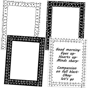 100 Sheets Back to School Squiggles and Dots Computer Printer Paper, 8.5x11 Black White Stationery Border Letterhead Paper for Teacher Print Writing Letters School Supplies for Kids Home Family