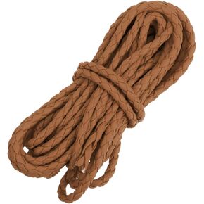 uxcell Leather Cord, 5.47 Yards 4mm Dia PU Braiding Thread String for Purse Handbag Shoelace DIY Crafts Bracelet Making, Black