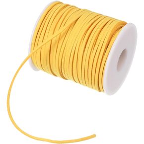 PATIKIL Suede Cord with Roll Spool 3mm 50 Yard, Flat Faux Leather Lace for Necklace Bracelet Jewelry Making Beading DIY Crafts, Red