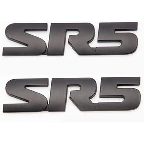 2X SR5 Emblem V6 SR5 Trunk Side Fender Rear Tailgate Decal Metal Sticker Badge Suitable for Tacoma (Black)