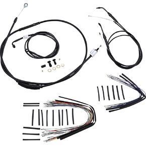 Burly Brand Black 16" Ape Hanger Cable/Brake/Wiring Kit B30-1041