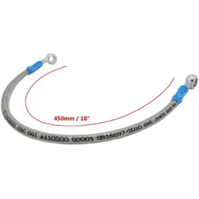 SYUU 450mm 45cm M10 Reinforced Hydraulic Brake Oil Hose Line Banjo Fitting Stainless Steel End Braided Cable compatible with Motorcycle Pit Dirt Bike Enduro Motocross Street Bikes Sport Bikes