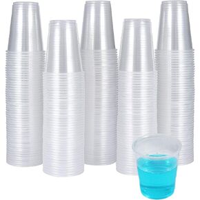 Turbo Bee 300 Pack 3 OZ Clear Plastic Cups，Disposable Bathroom Mouthwash Cups, Small Plastic Cups-Espresso Cups Ideal for Drinking Tasting, Food Samples
