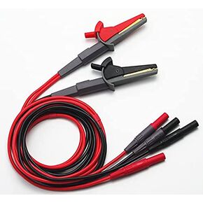 TL200 LCR Meter Tester 4 Four Wire Silicone Test Leads Lead Terminal Kelvin Clip Alligator with 4mm Banana Plug