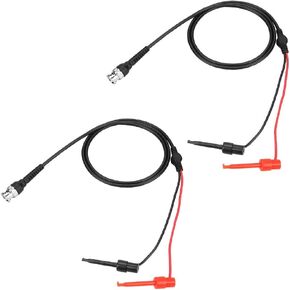 Joyzan BNC to Test Hook Clips, Mini Dual Probe Coaxial Cable Leads Set P1020 Testing Plunger Probes Ended IC Male Plug Oscilloscope Minigrabber Accessories 50Ω Coax Machine Signal Generator Multimeter
