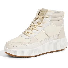 LUCKY STEP Women's Platform High Top Sneakers Fashion Zipper Woven Chunky Ankle Boots Casual Tennis Retro Braided Walking Shoes
