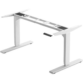 PROGRESSIVE AUTOMATIONS Electric Standing Desk Frame Dual Motor. Adjustable Height and Width, 3 Stages Legs for sit Stand Home Office desks suites Tops from 48" to 73" FLT-02 Black