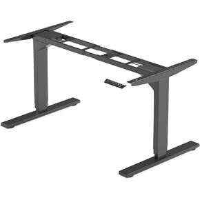 PROGRESSIVE AUTOMATIONS Electric Standing Desk Frame Dual Motor. Adjustable Height and Width, 3 Stages Legs for sit Stand Home Office desks suites Tops from 48" to 73" FLT-02 Black
