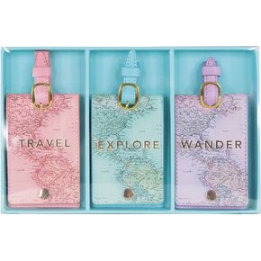 Graphique Passport Case and Luggage, Glitter – 2.5" x 5.75" Luggage Tags – Perfect for Keeping Your Items Safe and Secure with Gold Metal Hardware