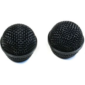 2x Mesh Microphone Grille For Shure SM58 565SD LC Microphone (2 Black)